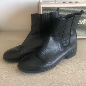 Chanel black ankle boots
